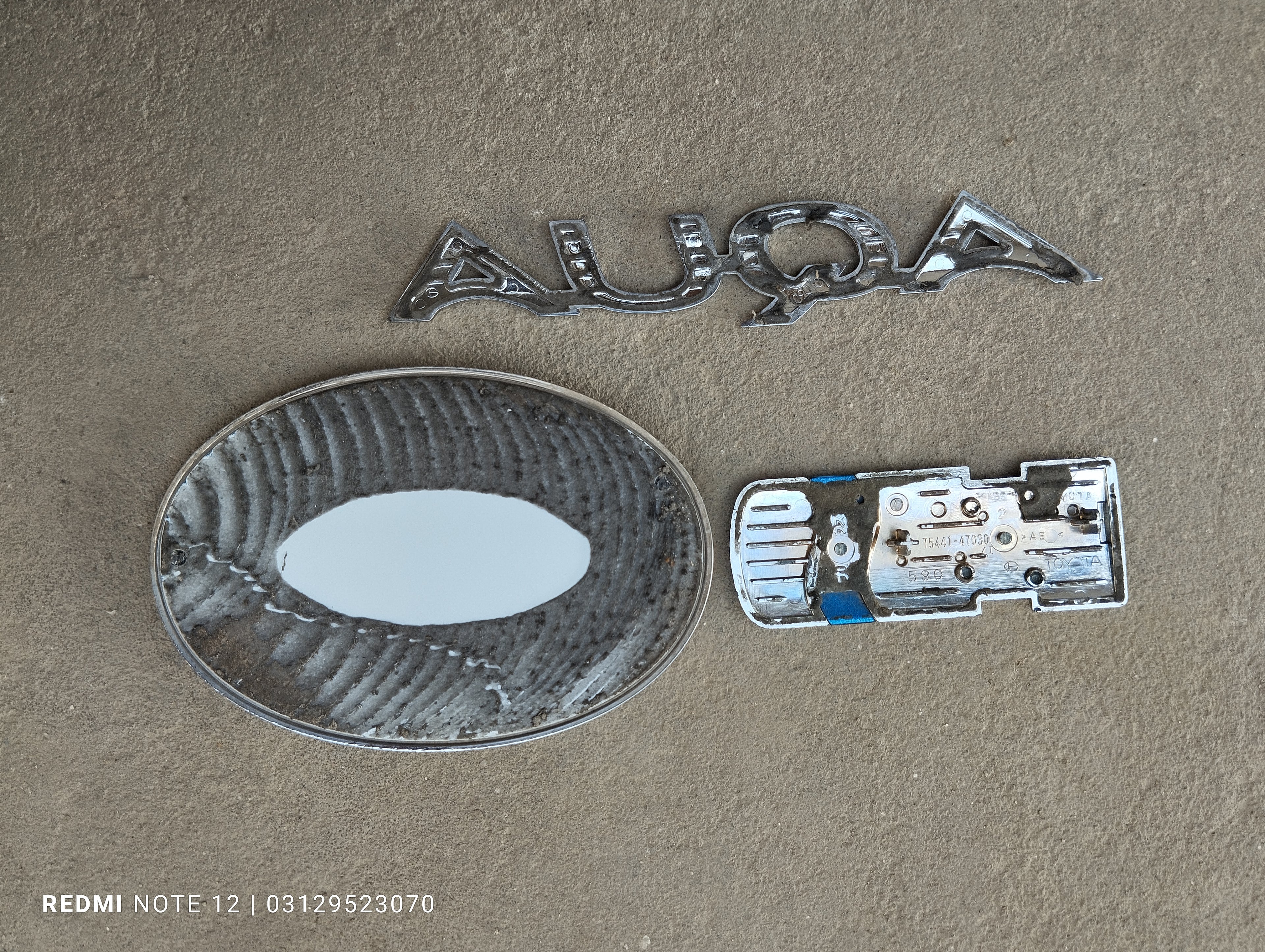 Toyota Aqua OEM Rear Trunk Monogram Rear Emblem set Genuine Japanese OEM 75442-52400