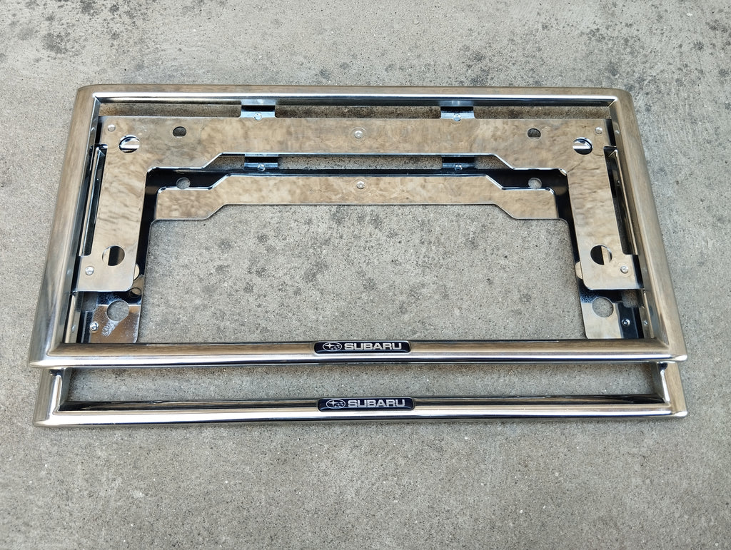 Subaru OEM License Plate holder Frame Chrome Genuine Japanese