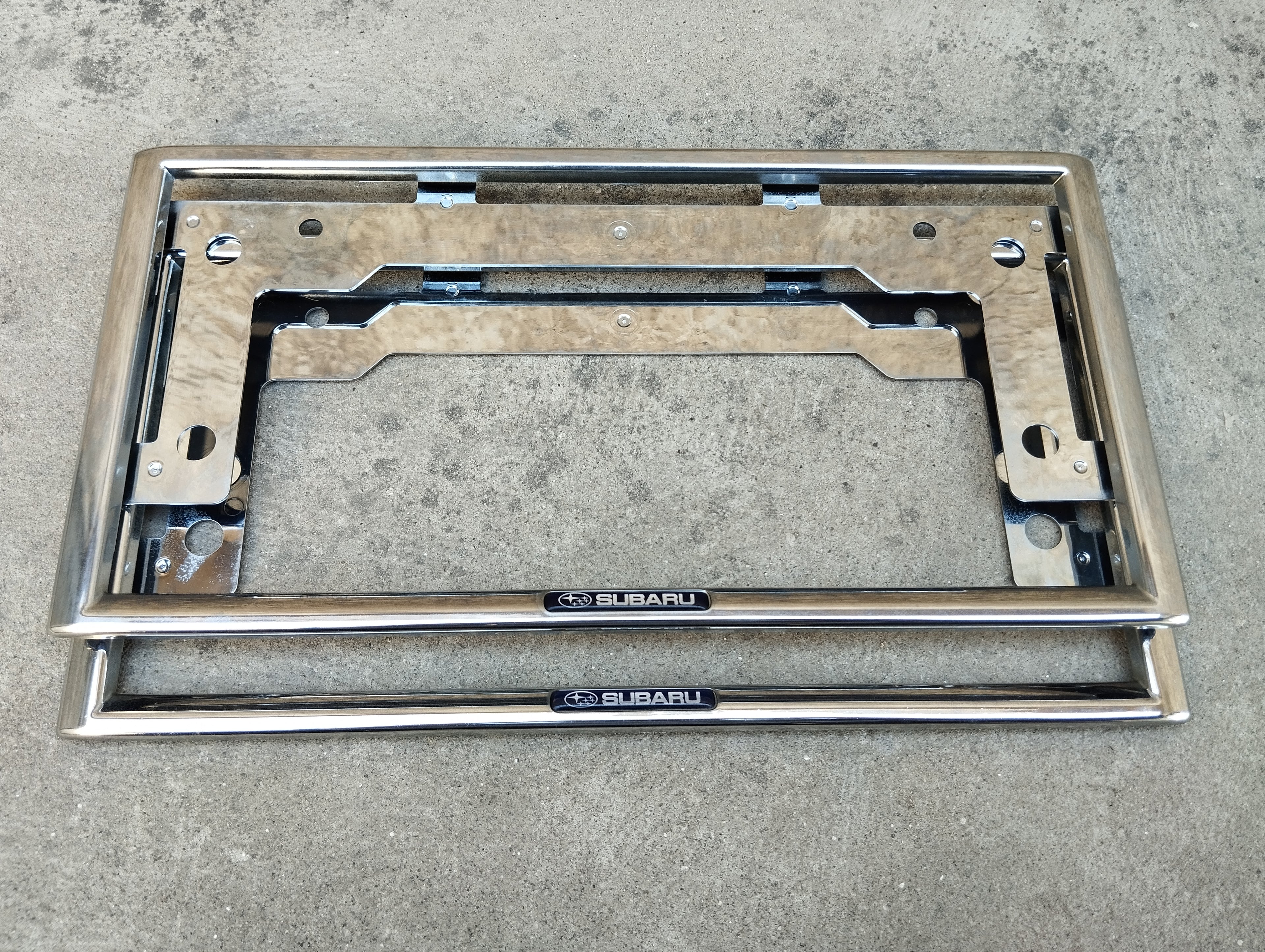 Subaru OEM License Plate holder Frame Chrome Genuine Japanese