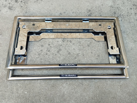 Subaru OEM License Plate holder Frame Chrome Genuine Japanese