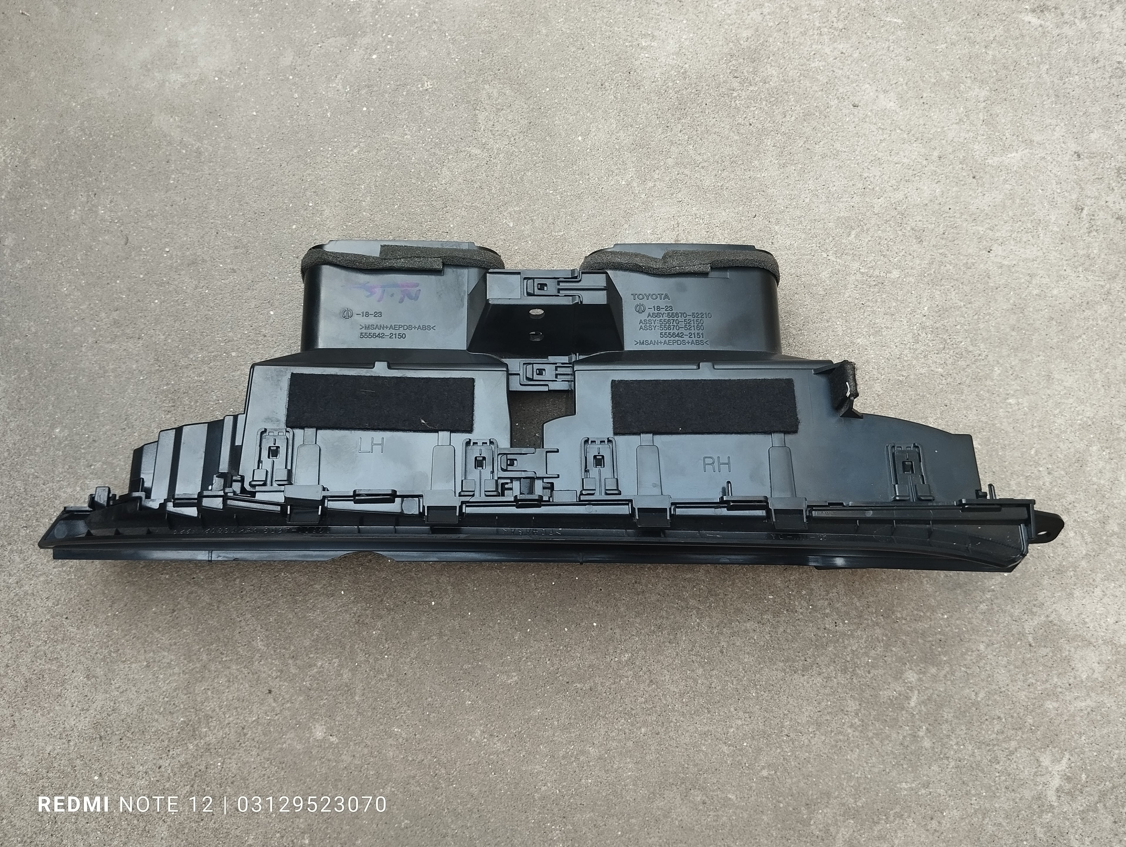 ٹویوٹا وٹز OEM اندرونی ڈیش بورڈ سینٹر AC ایئر وینٹ کروم حقیقی جاپانی OEM 55670-52160