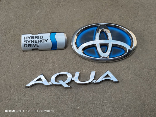 Toyota Aqua OEM Rear Trunk Monogram Rear Emblem set Genuine Japanese OEM 75442-52400